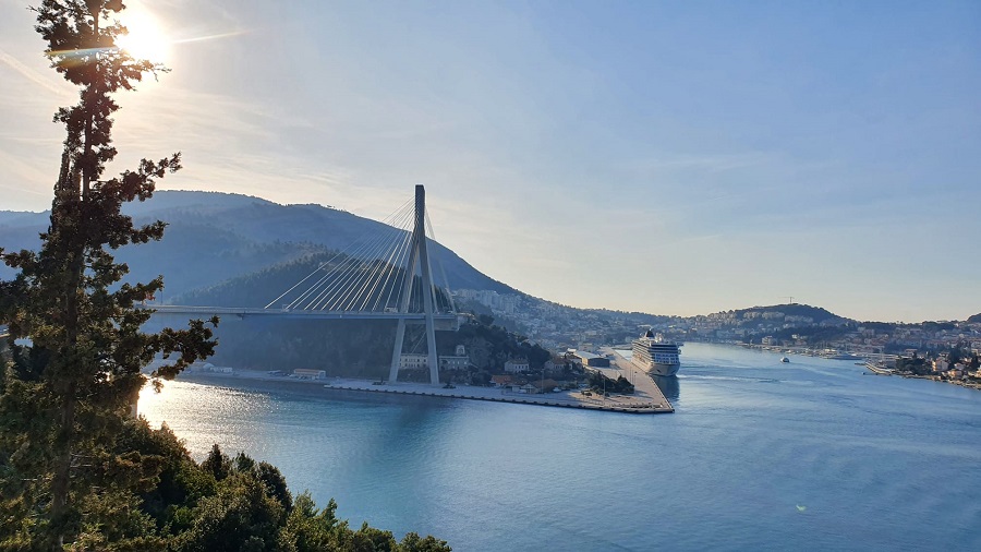 Viking Sky docked in Dubrovnik
